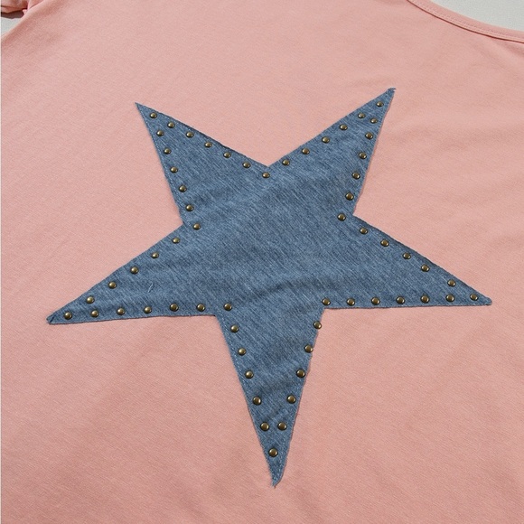 Mineral Wash Top with Studded Star - Picture 5 of 6